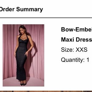 Oh Polly Black Bow-Embellished Maxi Dress